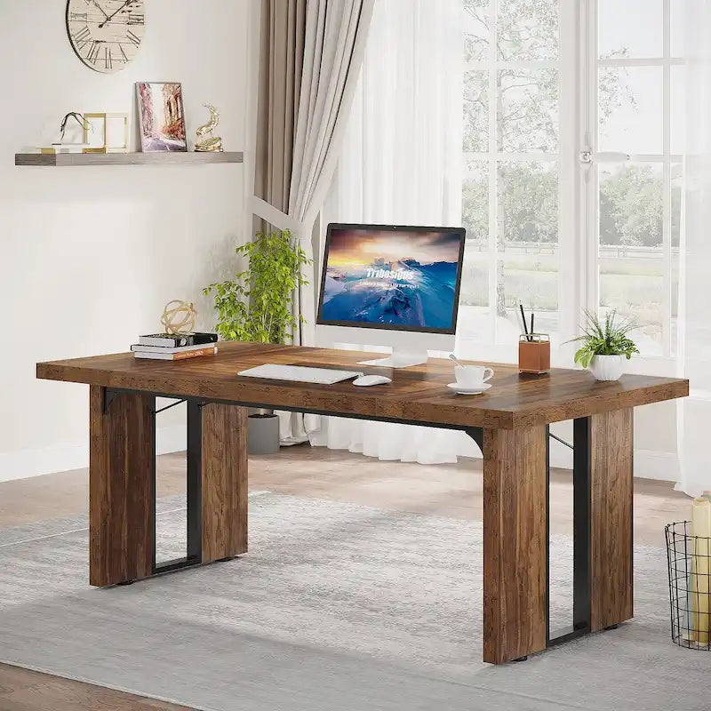 70.9 Executive Desk, Large Computer Office Desk Workstation