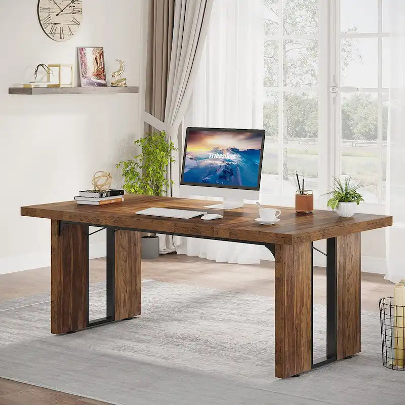 70.9 Executive Desk, Large Computer Office Desk Workstation