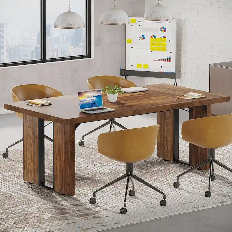 70.9 Executive Desk, Large Computer Office Desk Workstation