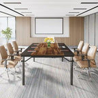 Conference Table with Heavy-Duty Steel Frame for 6-8 People - 78.74  L x 39.37  W x 29.92  H