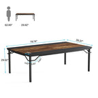 Conference Table with Heavy-Duty Steel Frame for 6-8 People - 78.74  L x 39.37  W x 29.92  H