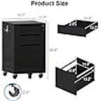 High Glossy File Cabinet - 17.72 D x 15.75 W x 25.59 H