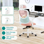 Office chair, comfortable swivel chair with high back, wheels, adjustable headrest