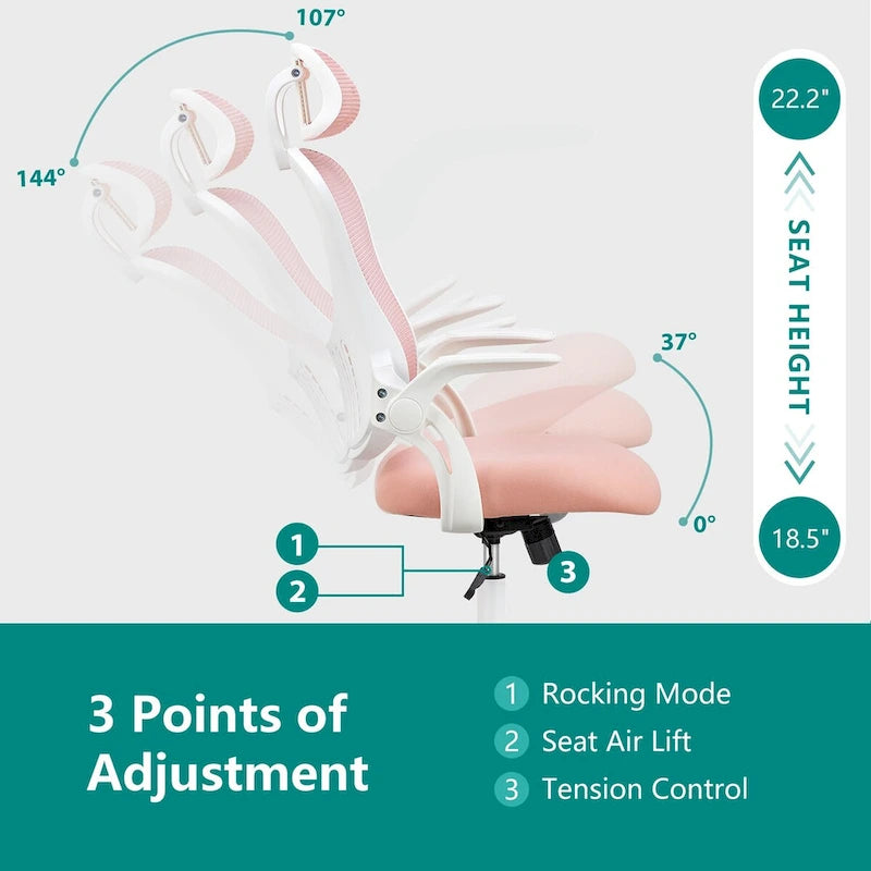 Office chair, comfortable swivel chair with high back, wheels, adjustable headrest