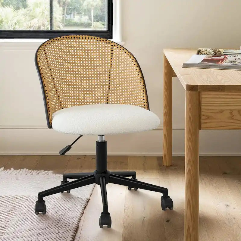 Boucle Rattan Task Chair