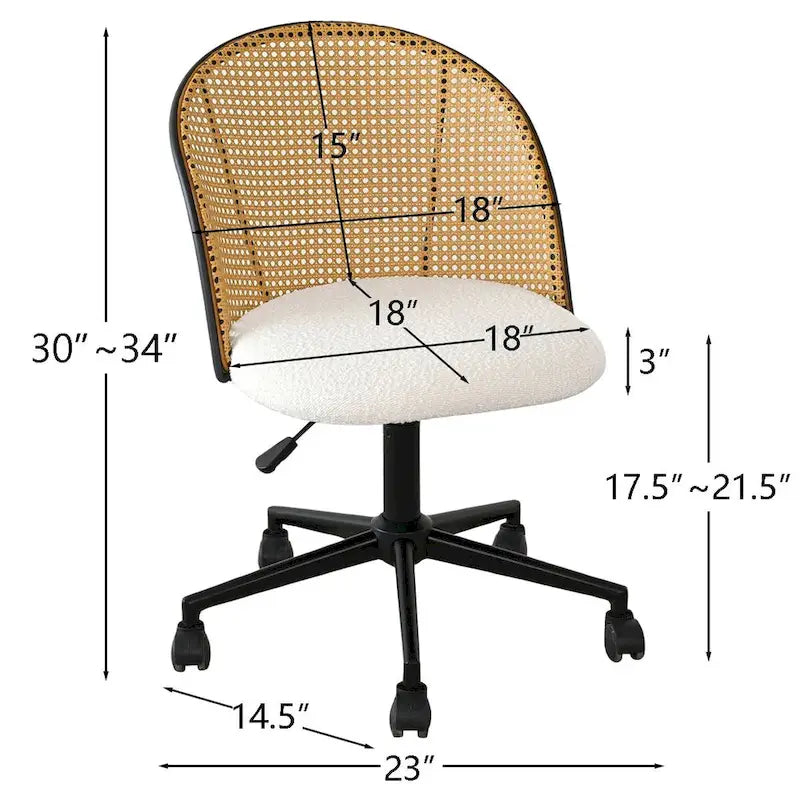 Boucle Rattan Task Chair