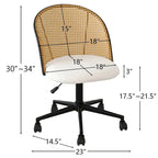 Boucle Rattan Task Chair