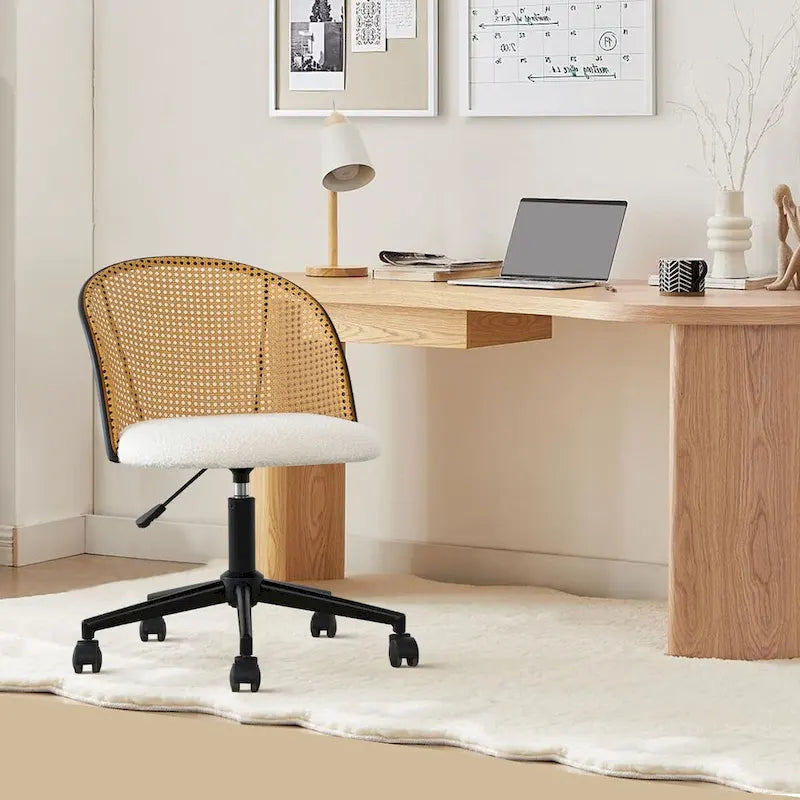 Boucle Rattan Task Chair