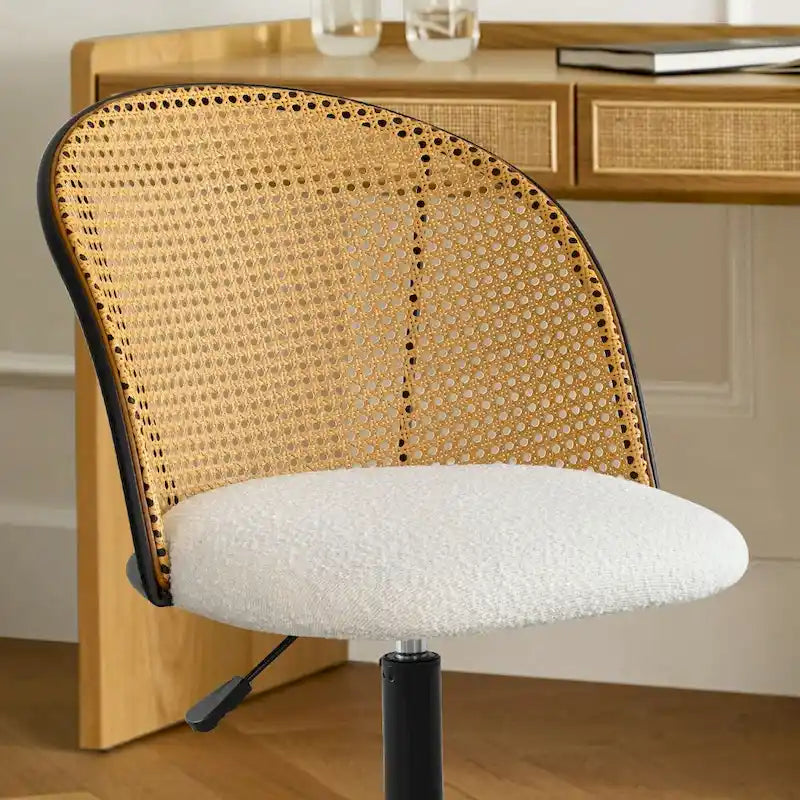 Boucle Rattan Task Chair