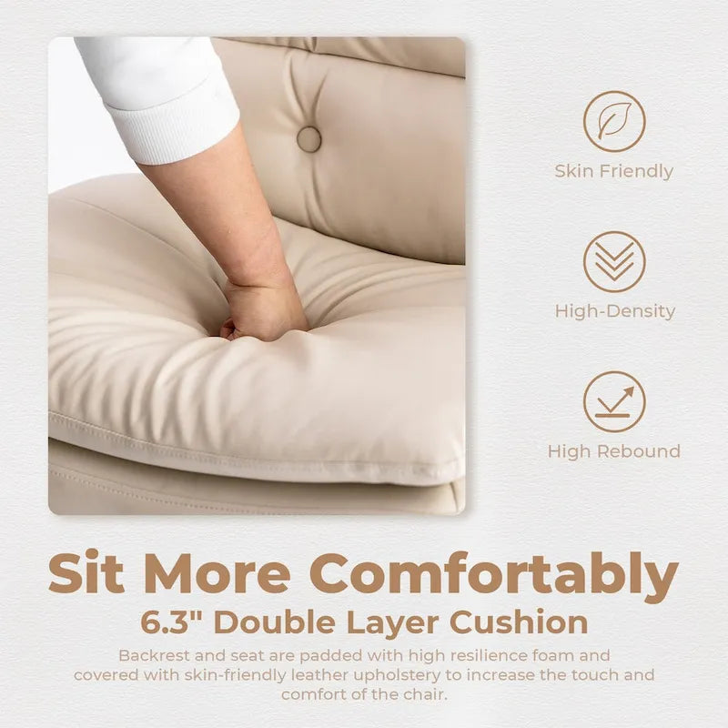 Large Size Armless Home Office Desk Chair No Wheels