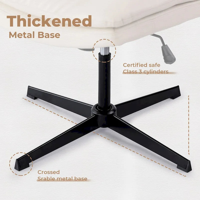 Large Size Armless Home Office Desk Chair No Wheels