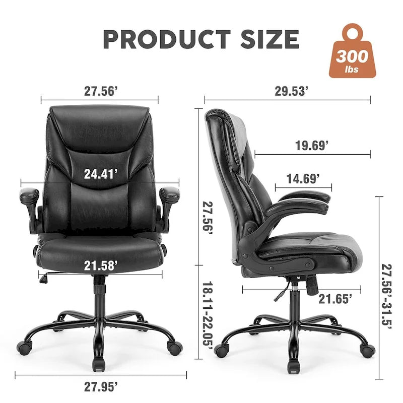 Flip-Up Armrest Adjustable Ergonomic Home Office chair