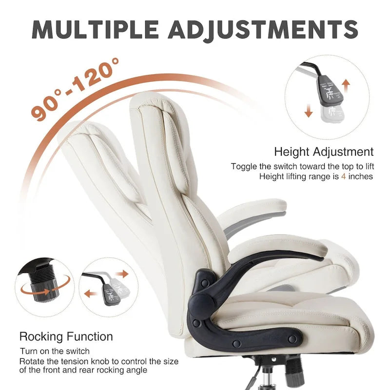 Flip-Up Armrest Adjustable Ergonomic Home Office chair