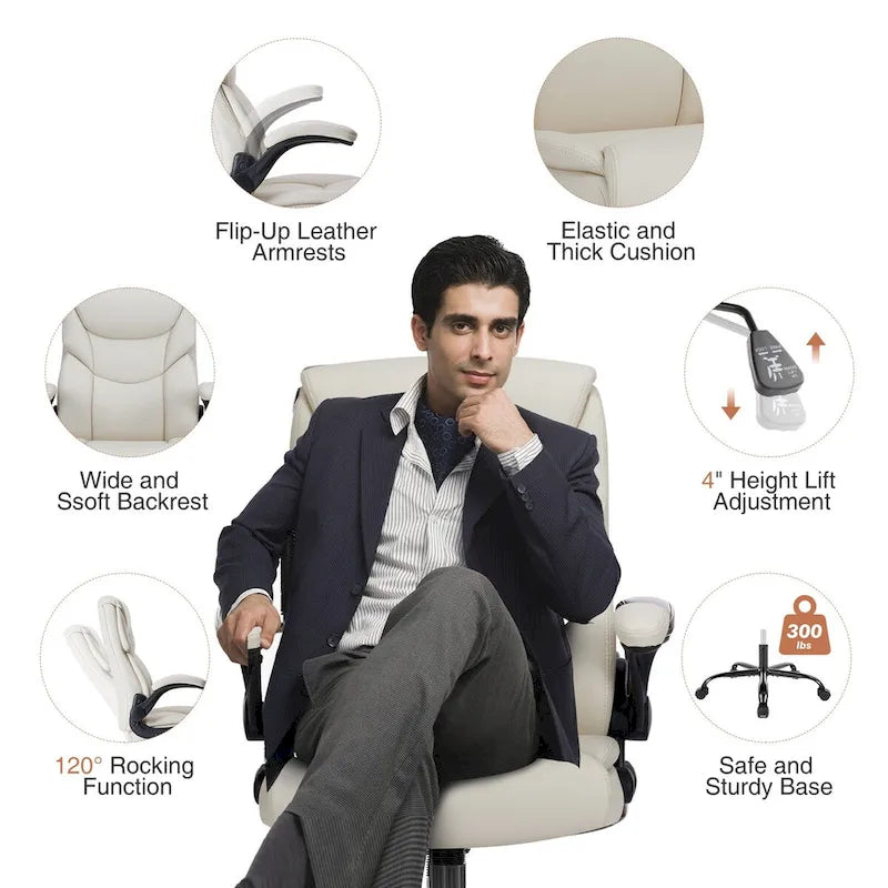 Flip-Up Armrest Adjustable Ergonomic Home Office chair