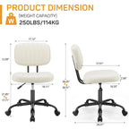 Comfy PU Leather Upholstered Office Chair, Home Desk Chair with Arms & Adjustable Swivel