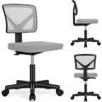 Comfy PU Leather Upholstered Office Chair, Home Desk Chair with Arms & Adjustable Swivel