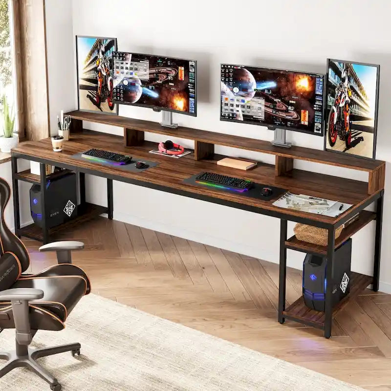 78.7 Inch Extral Long Two Person Desk, Double Computer Desk for Home Office