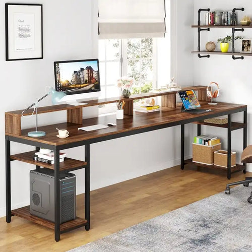 78.7 Inch Extral Long Two Person Desk, Double Computer Desk for Home Office