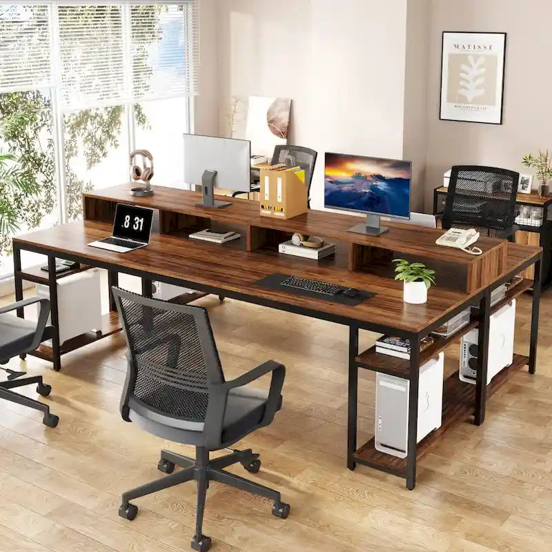 78.7 Inch Extral Long Two Person Desk, Double Computer Desk for Home Office