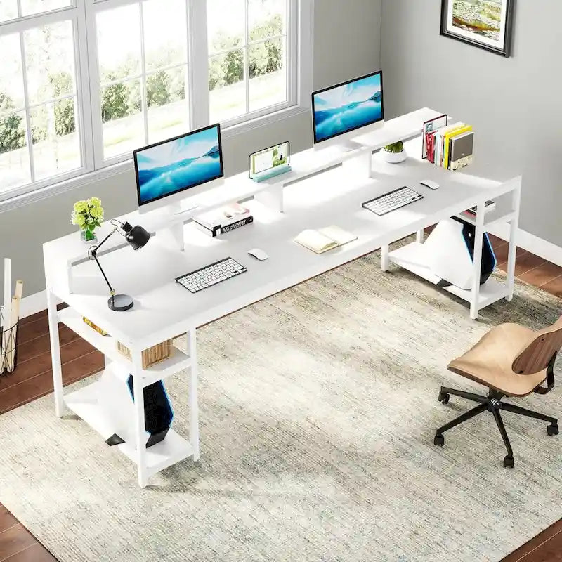 78.7 Inch Extral Long Two Person Desk, Double Computer Desk for Home Office