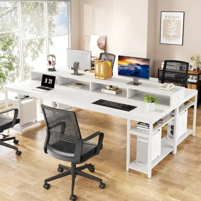 78.7 Inch Extral Long Two Person Desk, Double Computer Desk for Home Office