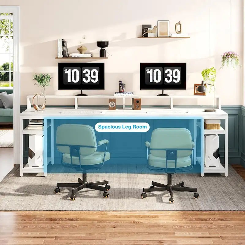 78.7 Inch Extral Long Two Person Desk, Double Computer Desk for Home Office