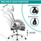 Home Office Desk Chair with Footrest, High-Back Mesh Reclining Chairs with Headrest for Home, Office, Gaming, Student