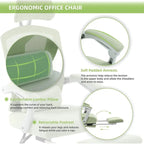 Home Office Desk Chair with Footrest, High-Back Mesh Reclining Chairs with Headrest for Home, Office, Gaming, Student