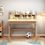 Kids Desk Kids Table Wood Computer Desk with Bookshelf - N/A