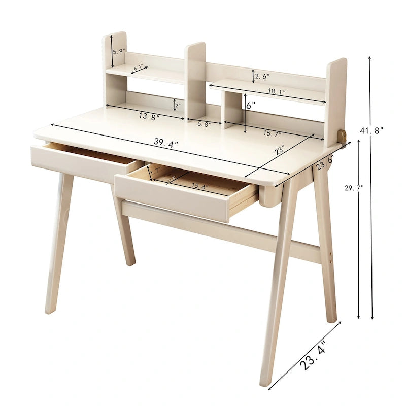 Kids Desk Kids Table Wood Computer Desk with Bookshelf - N/A