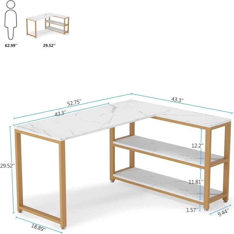 Reversible Industrial L-Shaped Desk