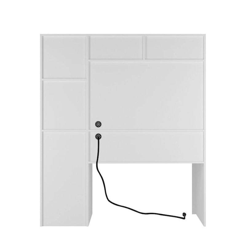 Computer Desk with Bookshelf,Wood Desk Teens Writing Laptop Home Office Desk with Drawers,3 AC Outlets and 2 USB Charging Ports