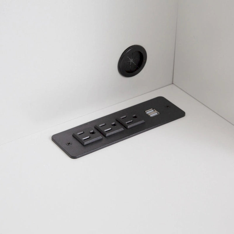 Computer Desk with Bookshelf,Wood Desk Teens Writing Laptop Home Office Desk with Drawers,3 AC Outlets and 2 USB Charging Ports