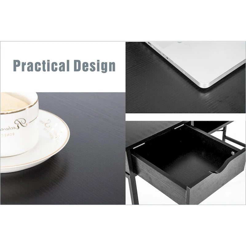 JJS 48' Writing Desk with Drawers, Contemporary Home Office Large Computer Laptop Workstation with Storage