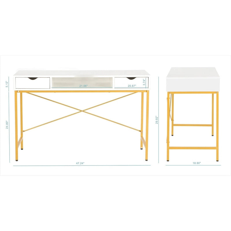 JJS 48' Writing Desk with Drawers, Contemporary Home Office Large Computer Laptop Workstation with Storage