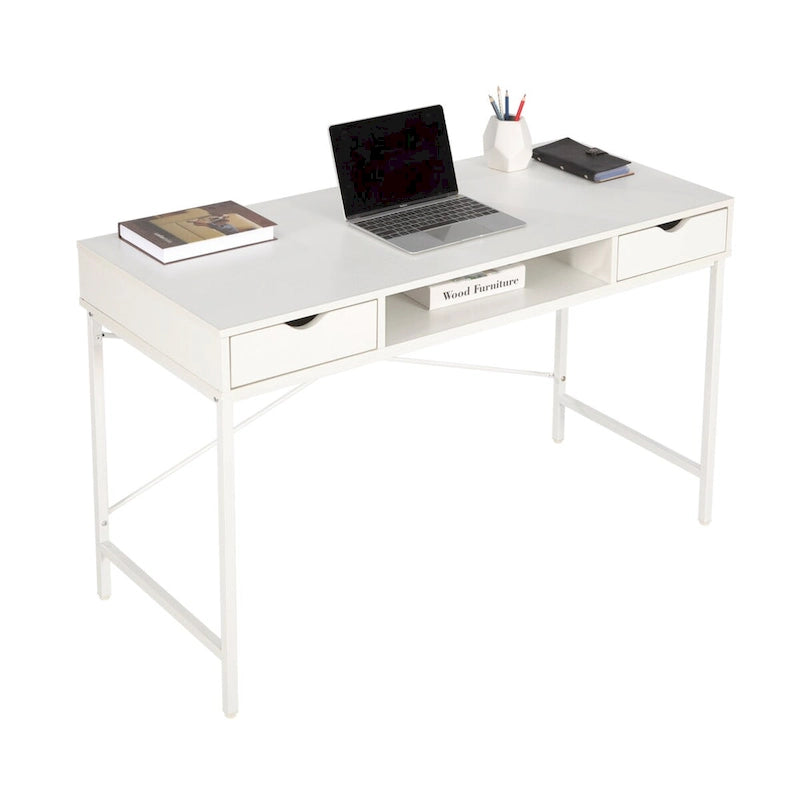 JJS 48' Writing Desk with Drawers, Contemporary Home Office Large Computer Laptop Workstation with Storage