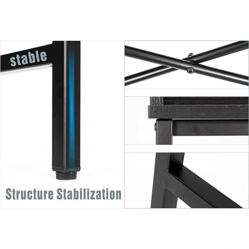 JJS 48' Writing Desk with Drawers, Contemporary Home Office Large Computer Laptop Workstation with Storage