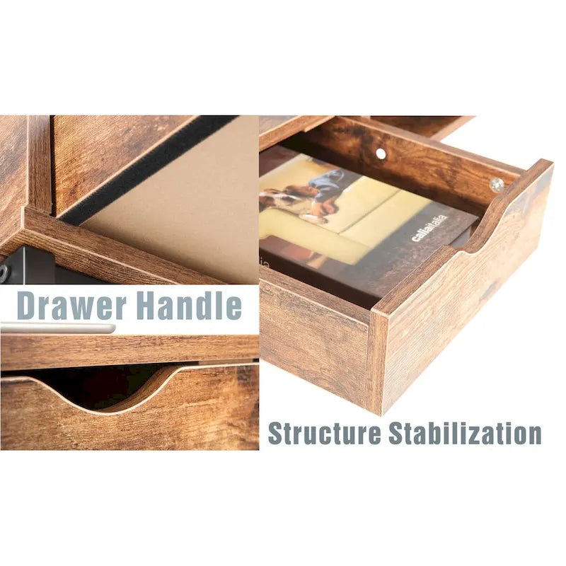 JJS 48' Writing Desk with Drawers, Contemporary Home Office Large Computer Laptop Workstation with Storage