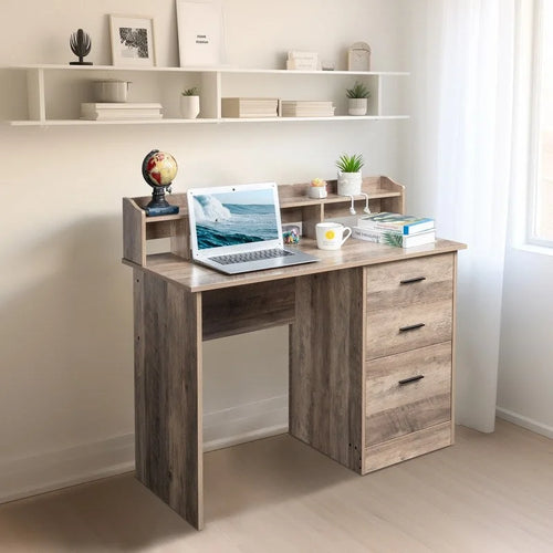 43.31  3 Drawers Wooden Computer Desk with Letter File Cabinet