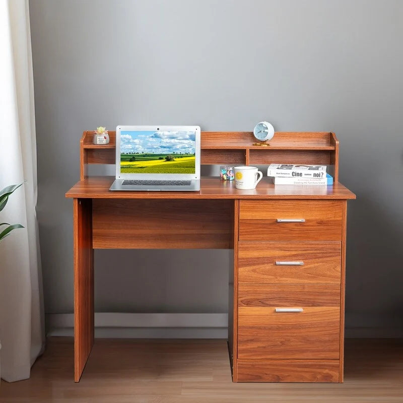 43.31  3 Drawers Wooden Computer Desk with Letter File Cabinet