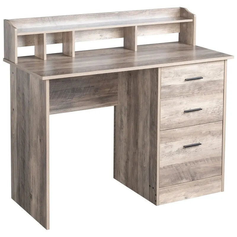 43.31  3 Drawers Wooden Computer Desk with Letter File Cabinet