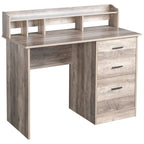 43.31  3 Drawers Wooden Computer Desk with Letter File Cabinet