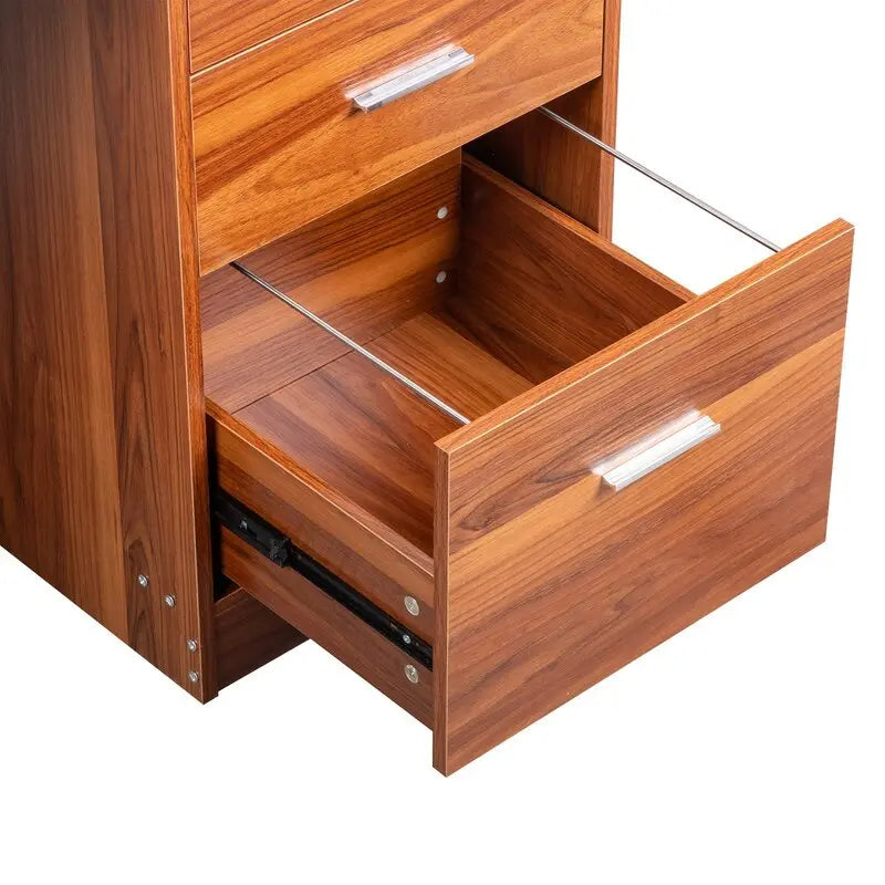 43.31  3 Drawers Wooden Computer Desk with Letter File Cabinet