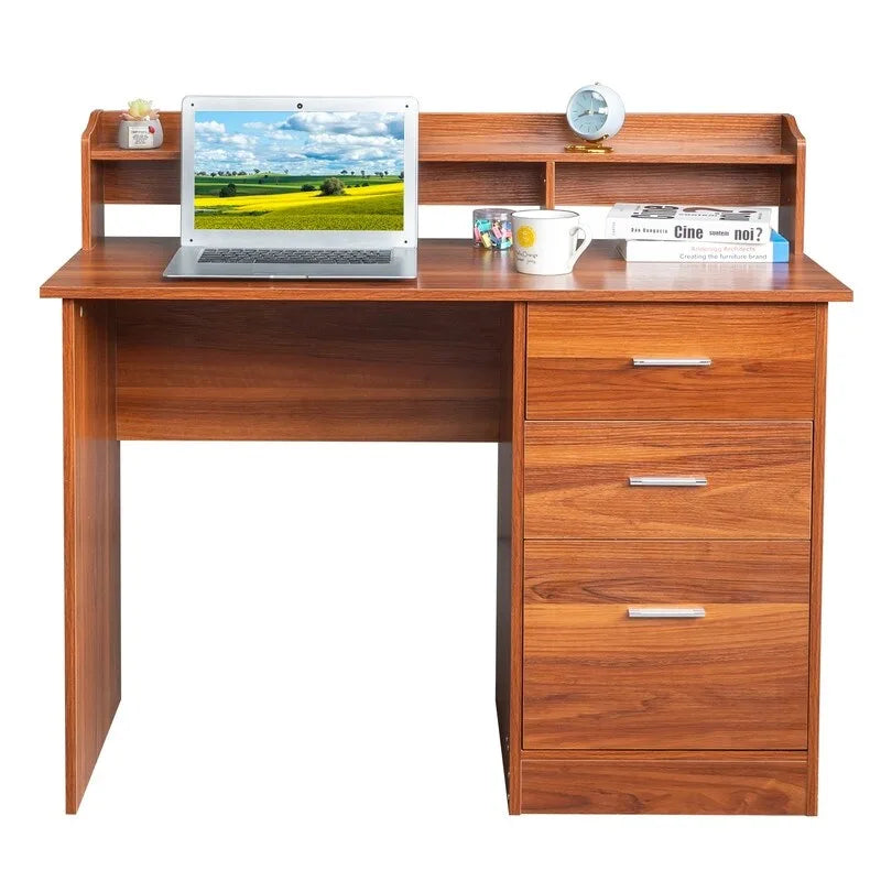 43.31  3 Drawers Wooden Computer Desk with Letter File Cabinet