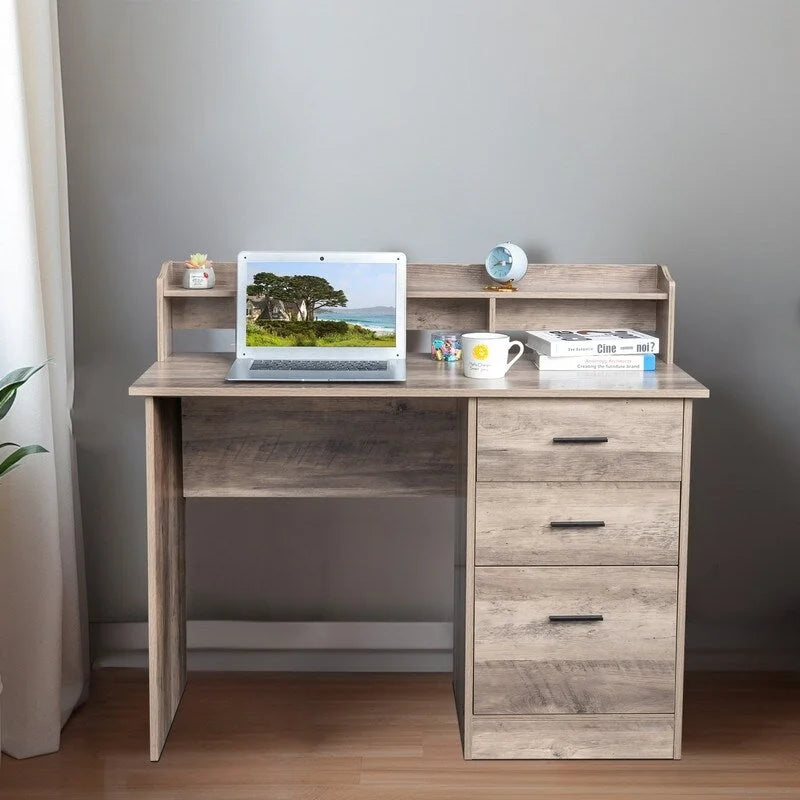 43.31  3 Drawers Wooden Computer Desk with Letter File Cabinet