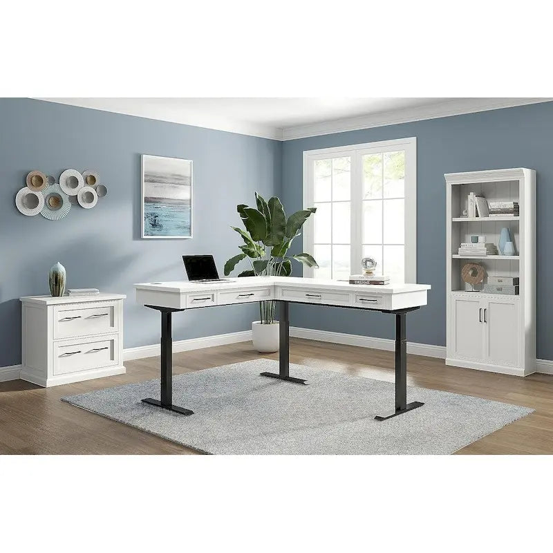 Modern Wood Lateral File, Office Lateral File, Storage File Drawer, Fully Assembled, White