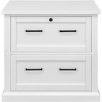 Modern Wood Lateral File, Office Lateral File, Storage File Drawer, Fully Assembled, White