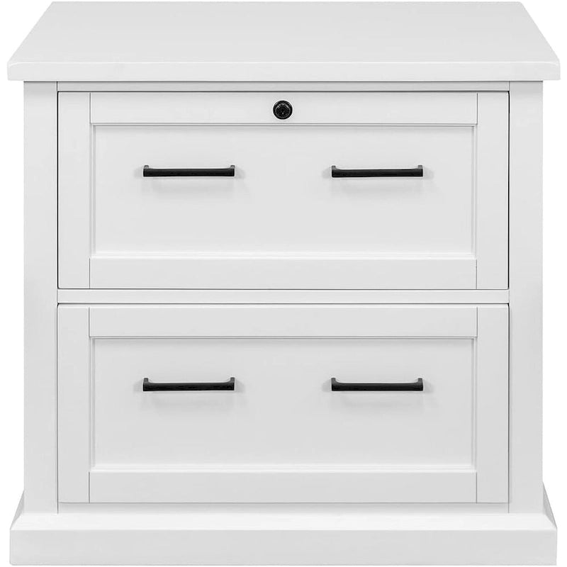 Modern Wood Lateral File, Office Lateral File, Storage File Drawer, Fully Assembled, White
