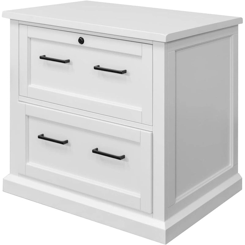 Modern Wood Lateral File, Office Lateral File, Storage File Drawer, Fully Assembled, White