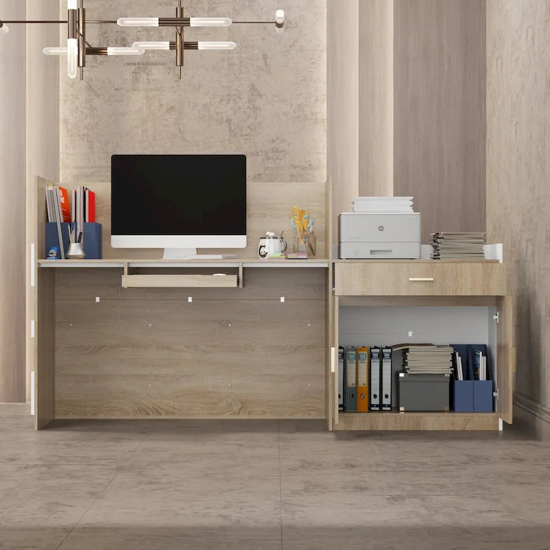 Contemporary Office Reception Desk with Keyboard Drawer Table